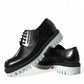 Dolce & Gabbana Black White Leather Lace Up Derby Dress Shoes