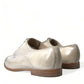 Dolce & Gabbana White Distressed Leather Derby Dress Shoes