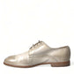 Dolce & Gabbana White Distressed Leather Derby Dress Shoes