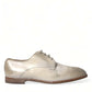 Dolce & Gabbana White Distressed Leather Derby Dress Shoes