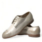 Dolce & Gabbana White Distressed Leather Derby Dress Shoes