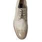 Dolce & Gabbana White Distressed Leather Derby Dress Shoes