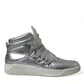 Dolce & Gabbana Silver Leather Benelux High Top Sneakers Shoes