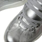 Dolce & Gabbana Silver Leather Benelux High Top Sneakers Shoes