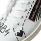 Dolce & Gabbana White Bordeaux Leather Logo Low Top Sneakers Shoes