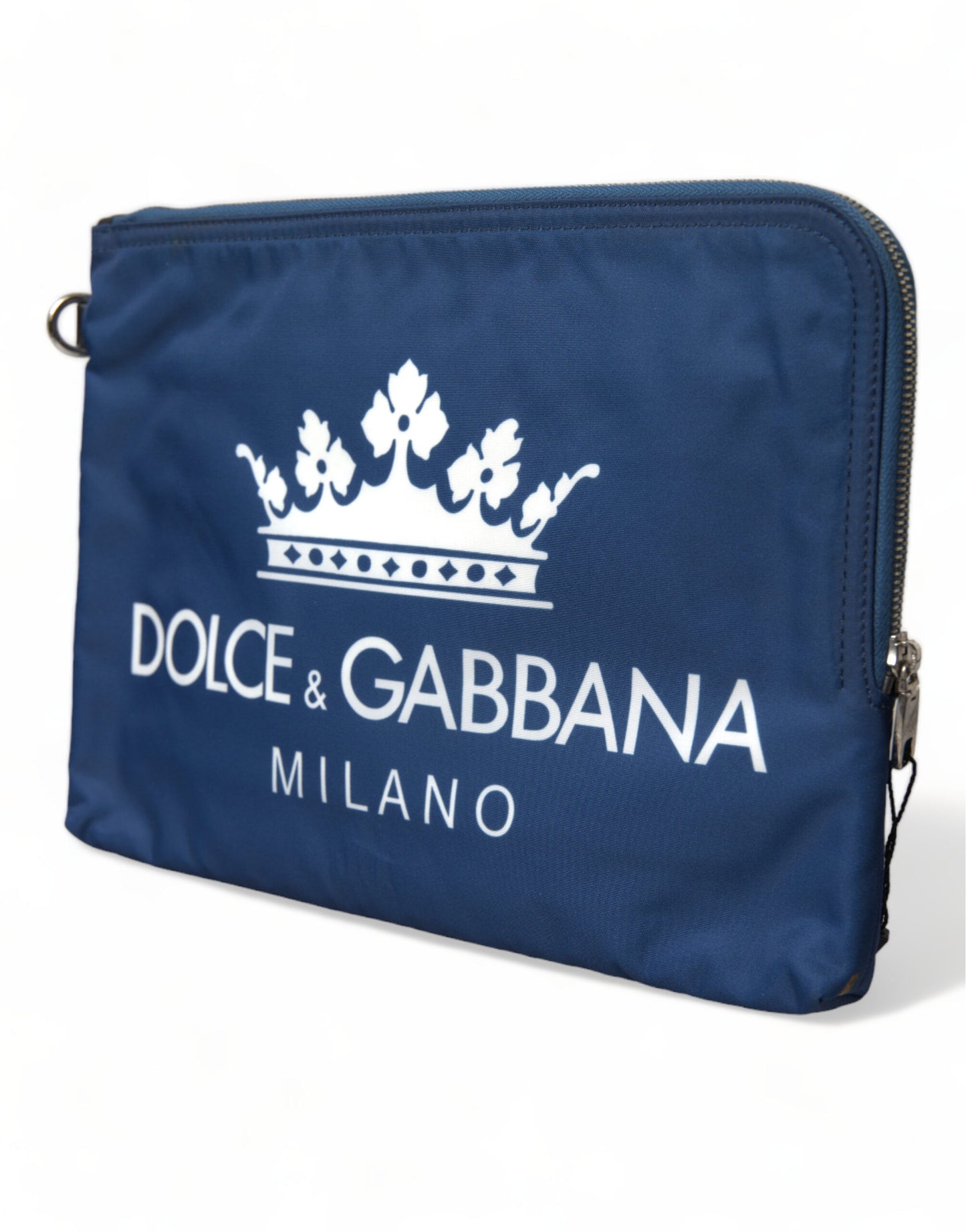 Dolce & Gabbana Blue DG Milano Print Nylon Pouch Clutch Men Bag