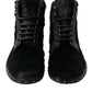 Dolce & Gabbana Black Pony Style Leather Mid Calf Boots Shoes