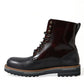 Dolce & Gabbana Black Leather Military Combat Boots Shoes