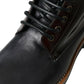 Dolce & Gabbana Black Leather Military Combat Boots Shoes