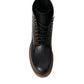 Dolce & Gabbana Black Leather Military Combat Boots Shoes