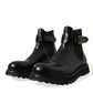 Dolce & Gabbana Black Chelsea Belted DG Logo Boots Shoes