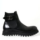 Dolce & Gabbana Black Chelsea Belted DG Logo Boots Shoes