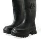 Dolce & Gabbana Black Embossed Metallic Rubber Boots Shoes