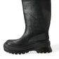 Dolce & Gabbana Black Embossed Metallic Rubber Boots Shoes