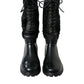 Dolce & Gabbana Black Rubber Lace Up Shearling Rain Boots Shoes