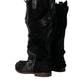 Dolce & Gabbana Black Gazelle Fur Mid Calf Winter Boots Shoes