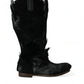 Dolce & Gabbana Black Gazelle Fur Mid Calf Winter Boots Shoes