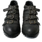 Dolce & Gabbana Black Leather Strap Men Ankle Boots Shoes