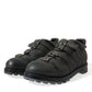 Dolce & Gabbana Black Leather Strap Men Ankle Boots Shoes