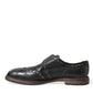 Dolce & Gabbana Black Leather Monk Strap Studded Dress Shoes