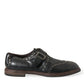 Dolce & Gabbana Black Leather Monk Strap Studded Dress Shoes