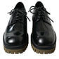 Dolce & Gabbana Black Leather Lace Up Derby Men Dress Shoes