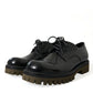 Dolce & Gabbana Black Leather Lace Up Derby Men Dress Shoes