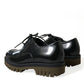 Dolce & Gabbana Black Leather Lace Up Derby Men Dress Shoes