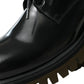 Dolce & Gabbana Black Leather Lace Up Derby Men Dress Shoes