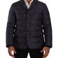 Dolce & Gabbana Blue Silk Goat Coat Blouson Winter Jacket