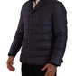 Dolce & Gabbana Blue Silk Goat Coat Blouson Winter Jacket