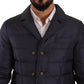 Dolce & Gabbana Blue Silk Goat Coat Blouson Winter Jacket