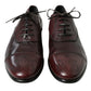 Dolce & Gabbana Bordeaux Leather Men Formal Derby Dress Shoes