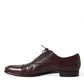 Dolce & Gabbana Bordeaux Leather Men Formal Derby Dress Shoes