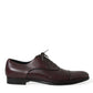 Dolce & Gabbana Bordeaux Leather Men Formal Derby Dress Shoes