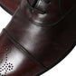 Dolce & Gabbana Bordeaux Leather Men Formal Derby Dress Shoes