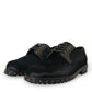 Dolce & Gabbana Black Stable Fur Derby SAN PIETRO Dress Shoes