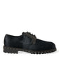 Dolce & Gabbana Black Stable Fur Derby SAN PIETRO Dress Shoes