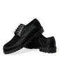 Dolce & Gabbana Black Stable Fur Derby SAN PIETRO Dress Shoes