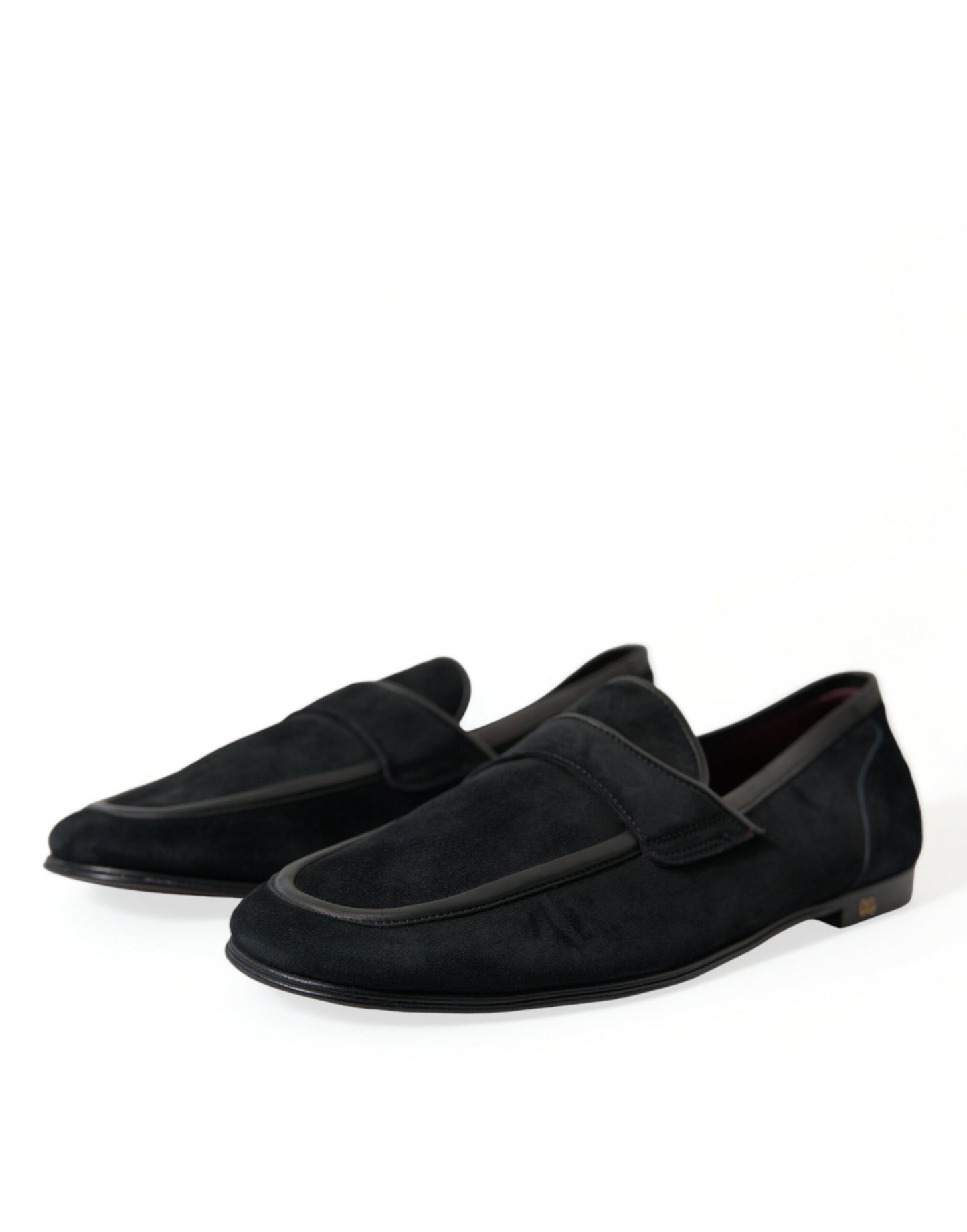 Dolce & Gabbana Black Velvet Slip On Loafers Dress Shoes