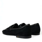 Dolce & Gabbana Black Velvet Slip On Loafers Dress Shoes