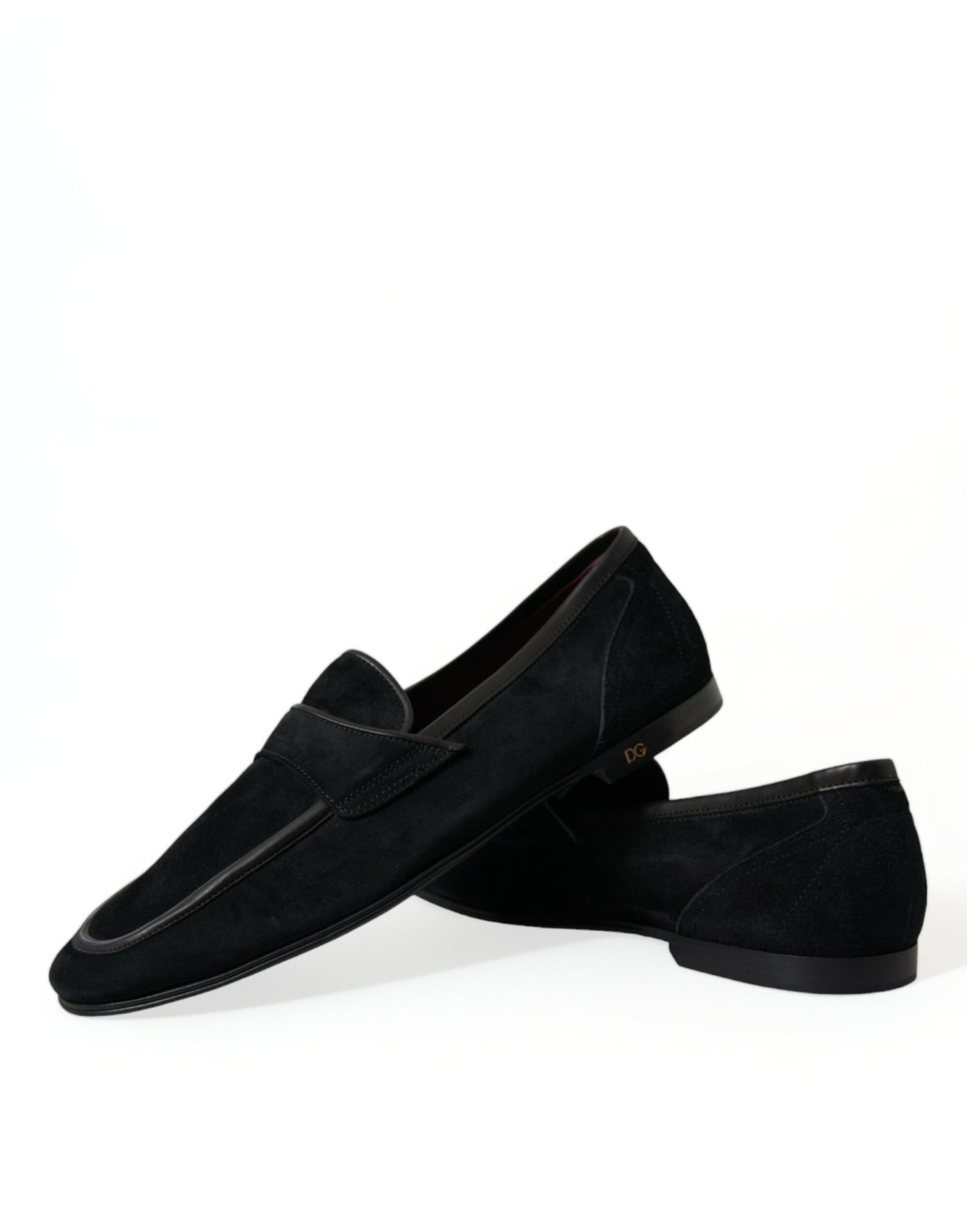 Dolce & Gabbana Black Velvet Slip On Loafers Dress Shoes