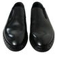 Dolce & Gabbana Black Leather Studded Loafers Dress Shoes