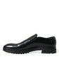 Dolce & Gabbana Black Leather Studded Loafers Dress Shoes