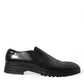 Dolce & Gabbana Black Leather Studded Loafers Dress Shoes