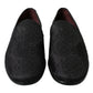 Dolce & Gabbana Black Brocade Men Slip On Loafer Dress Shoes