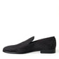 Dolce & Gabbana Black Brocade Men Slip On Loafer Dress Shoes