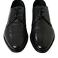 Dolce & Gabbana Black Leather Lace Up Formal Derby Dress Shoes