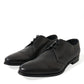 Dolce & Gabbana Black Leather Lace Up Formal Derby Dress Shoes