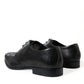 Dolce & Gabbana Black Leather Lace Up Formal Derby Dress Shoes